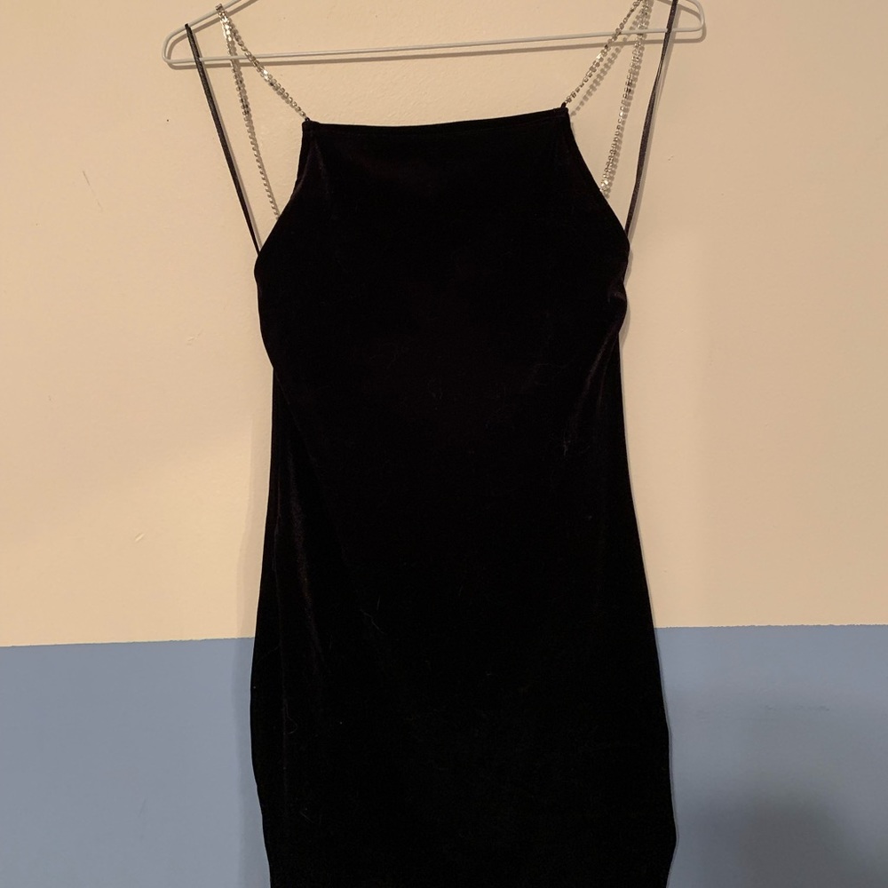 Mini Black velvet dress